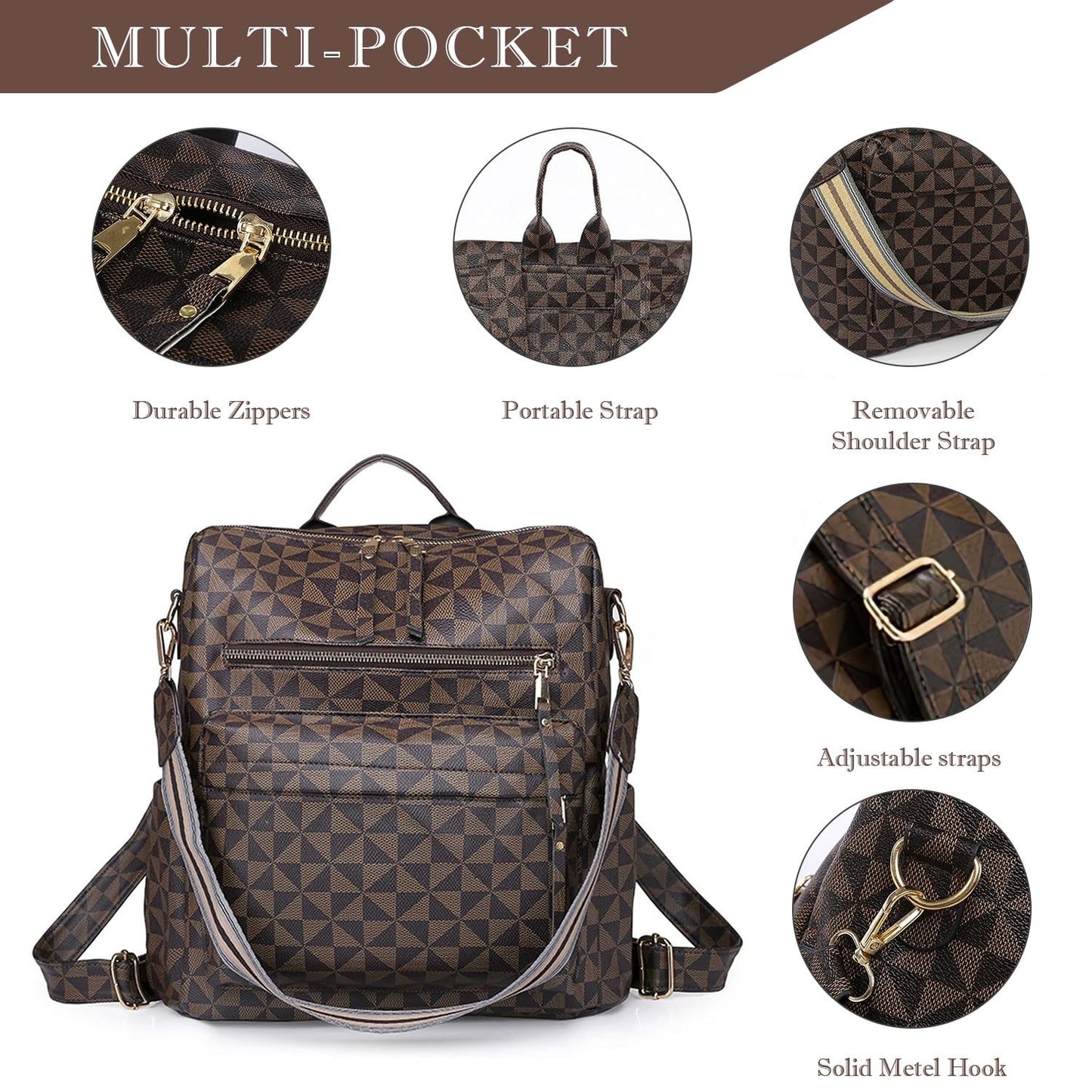 Backpack Purse for Women Fashion Designer Travel Large Ladies handbags