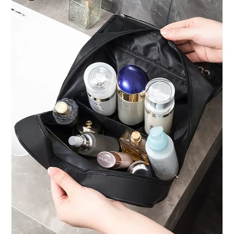 Travel Toiletry Bag with Hook – Multi-Compartment Waterproof Cosmetic & Makeup Organizer