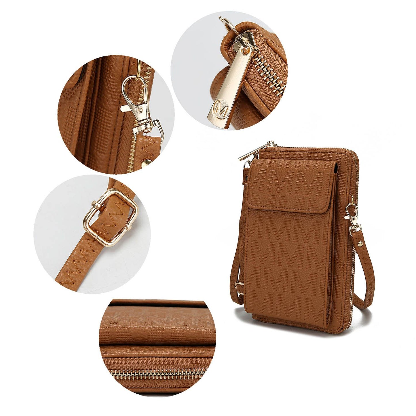 MKF Collection Caddy Vegan Leather Women Phone Wallet Crossbody by Mia k