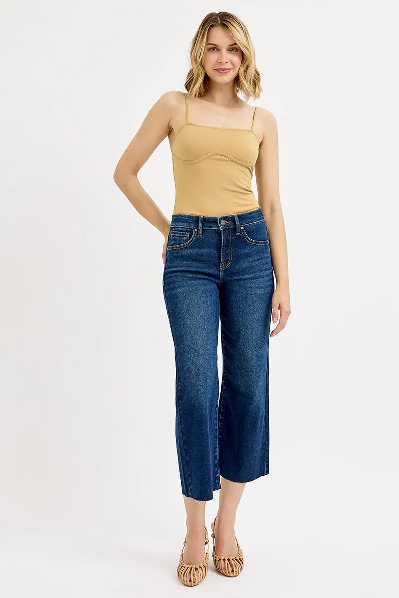 RISEN tummy control high rise cropped wide leg jeans, photo 6 of 7