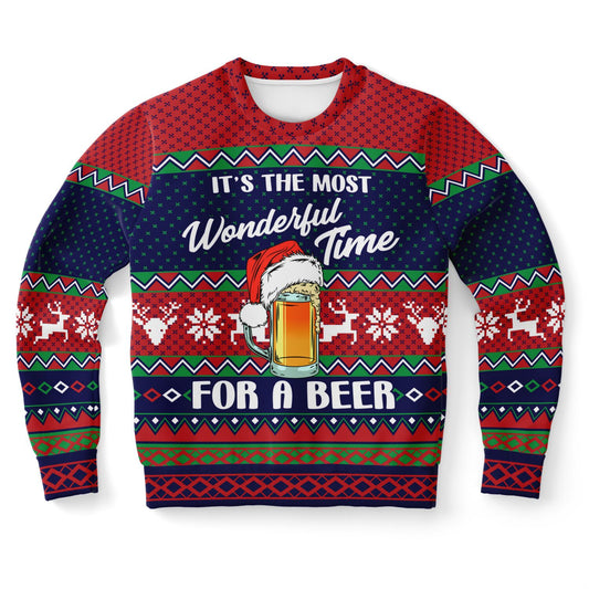 Wonderful Time for a Beer Sweatshirt - Festive & Fun Beer Lovers Apparel