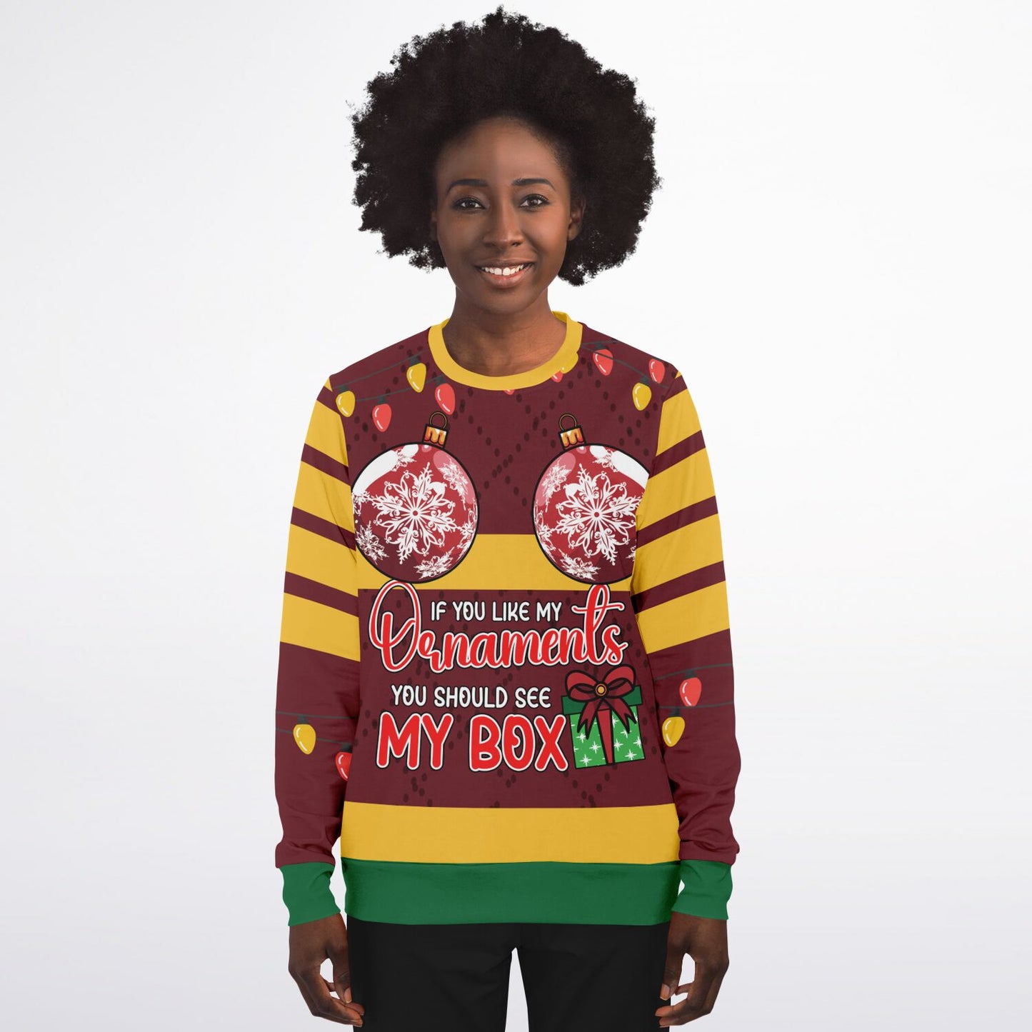 If You Like My Ornaments, You Should See My Box Christmas Sweatshirt - Bold & Cheeky Holiday Humor