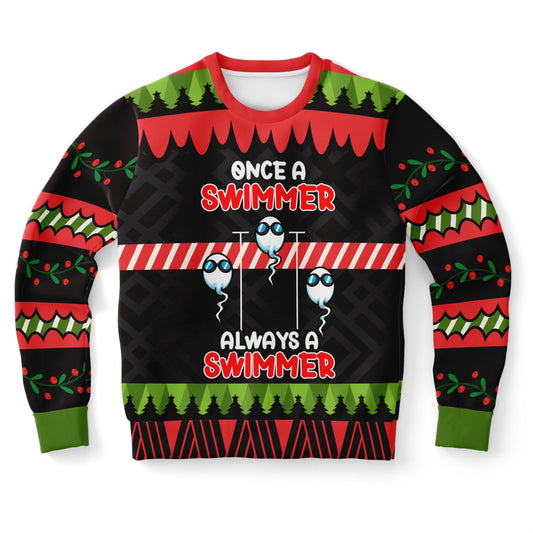 Once a Swimmer, Always a Swimmer Sweatshirt - Funny & Festive Swim Humor