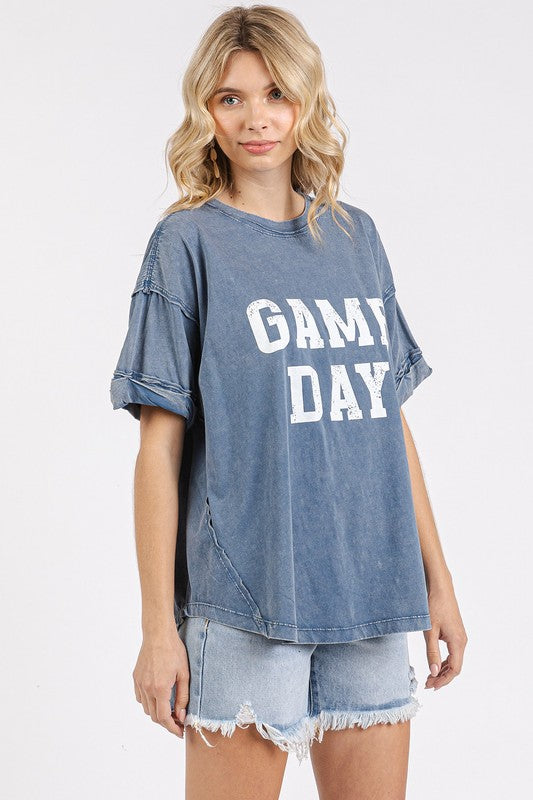 Mittoshop GAME DAY Round Neck Short Sleeve T-Shirt