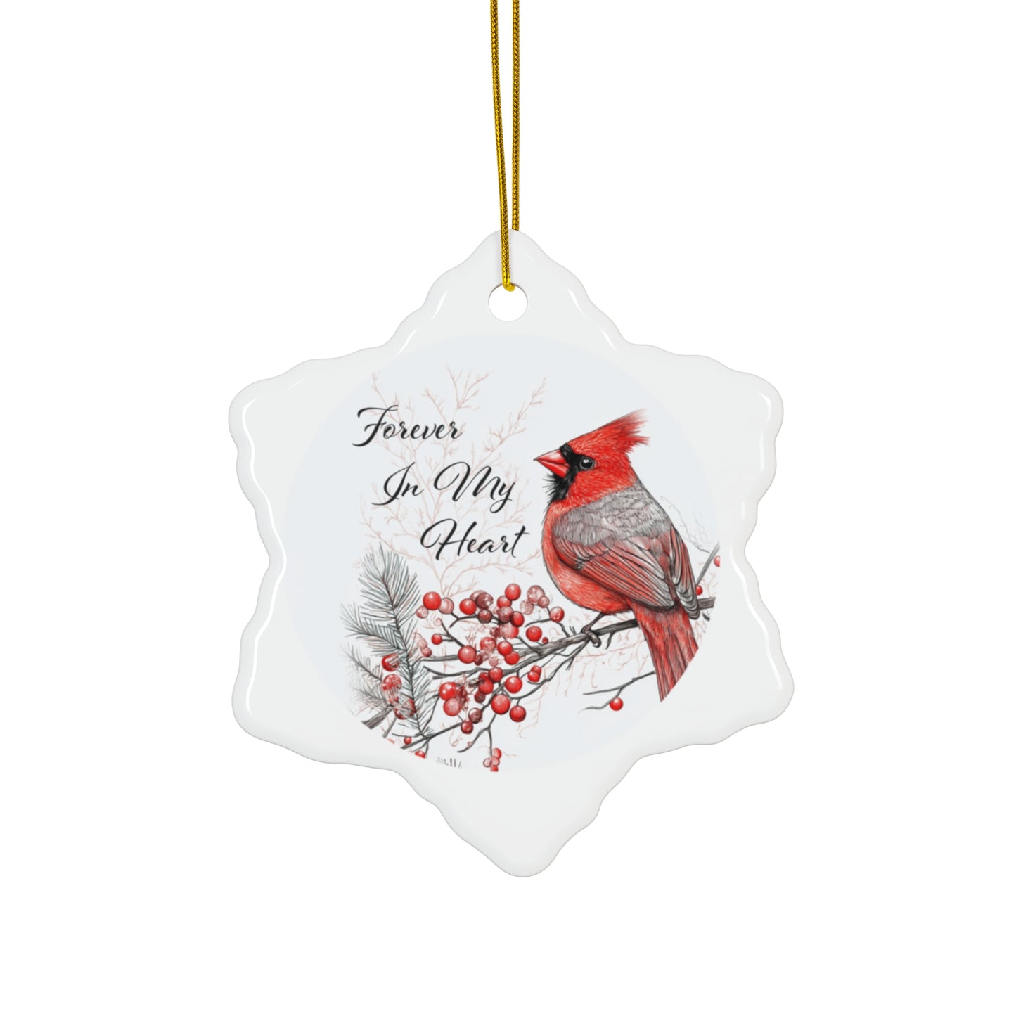 Ceramic Christmas Ornament - Forever In My Heart - Decorative Holiday Keepsake