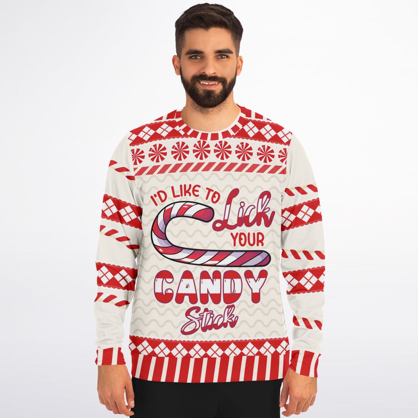 Lick Your Candy Stick Christmas Sweatshirt - Cheeky & Playful Holiday Apparel