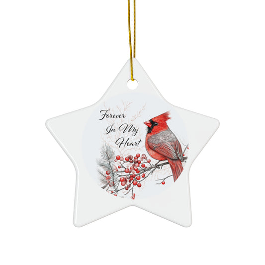 Ceramic Christmas Ornament - Forever In My Heart - Decorative Holiday Keepsake