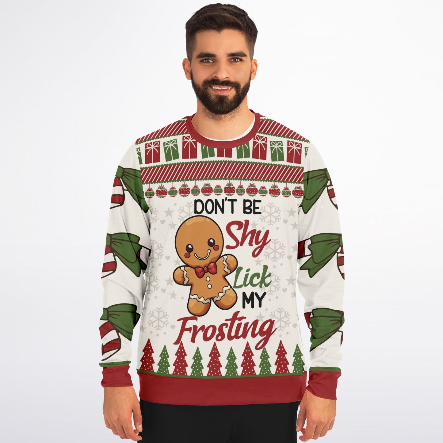 Don’t Be Shy, Lick My Frosting Sweatshirt - Sweet & Cheeky Holiday Humor