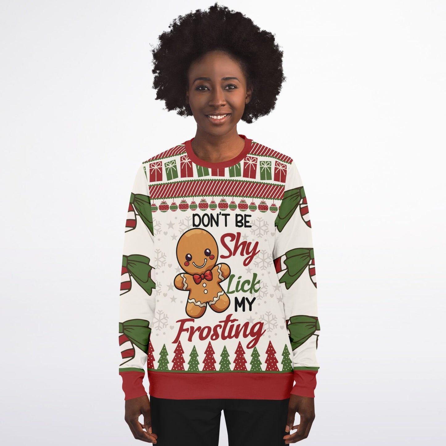 Don’t Be Shy, Lick My Frosting Sweatshirt - Sweet & Cheeky Holiday Humor