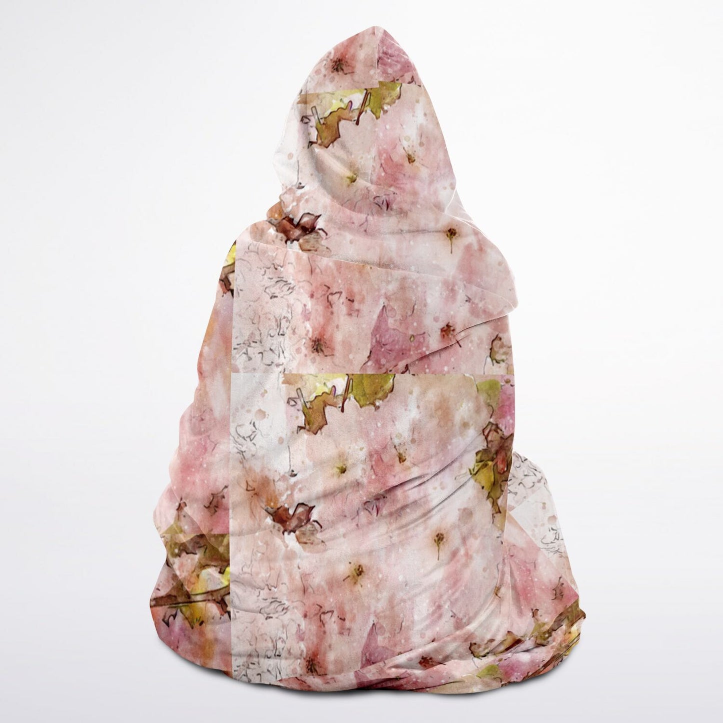 Pink Abstract Hooded Blanket - Ultra Soft Micro Fleece with Modern Artistic Design - Cozy, Warm & All-Over Print