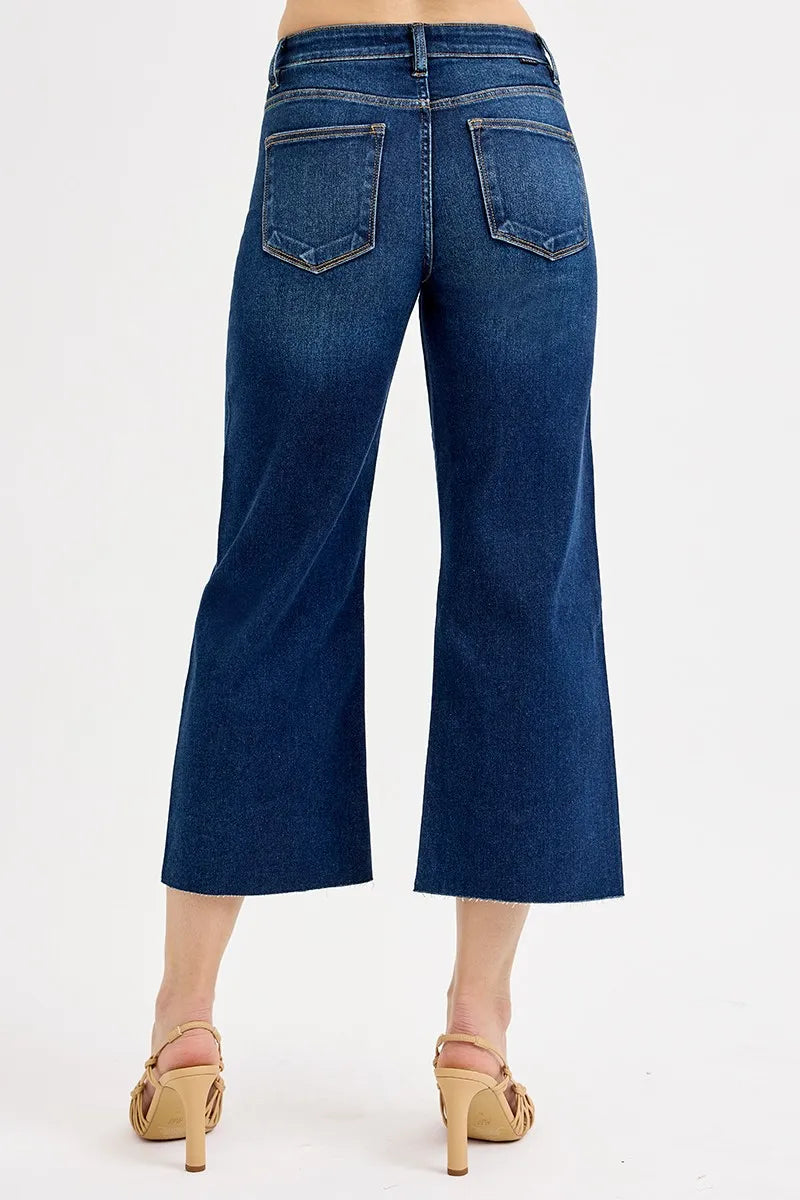 RISEN tummy control high rise cropped wide leg jeans, photo 5 of 7