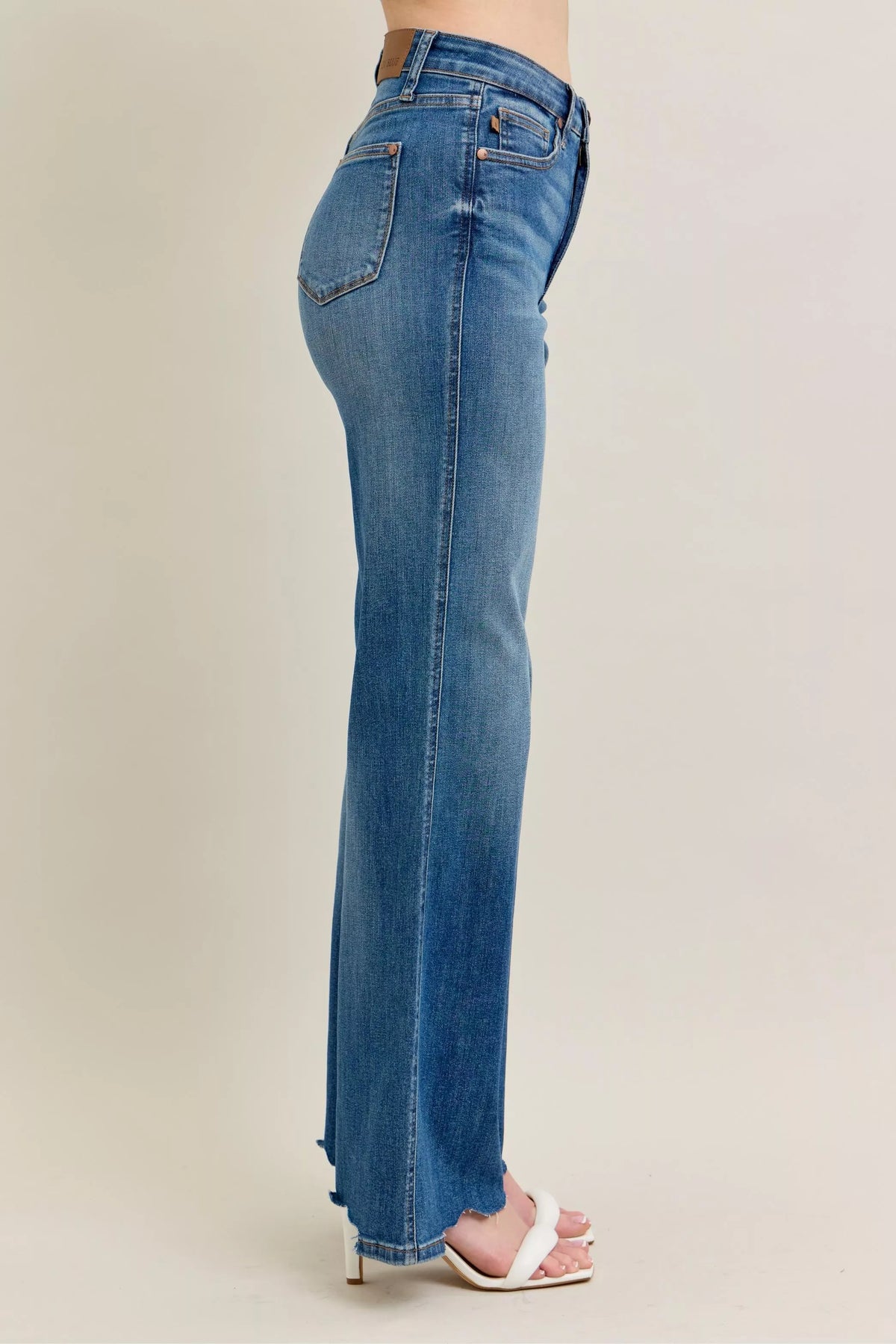 Judy Blue high waist tummy control distressed wide leg jeans, photo 9 of 19