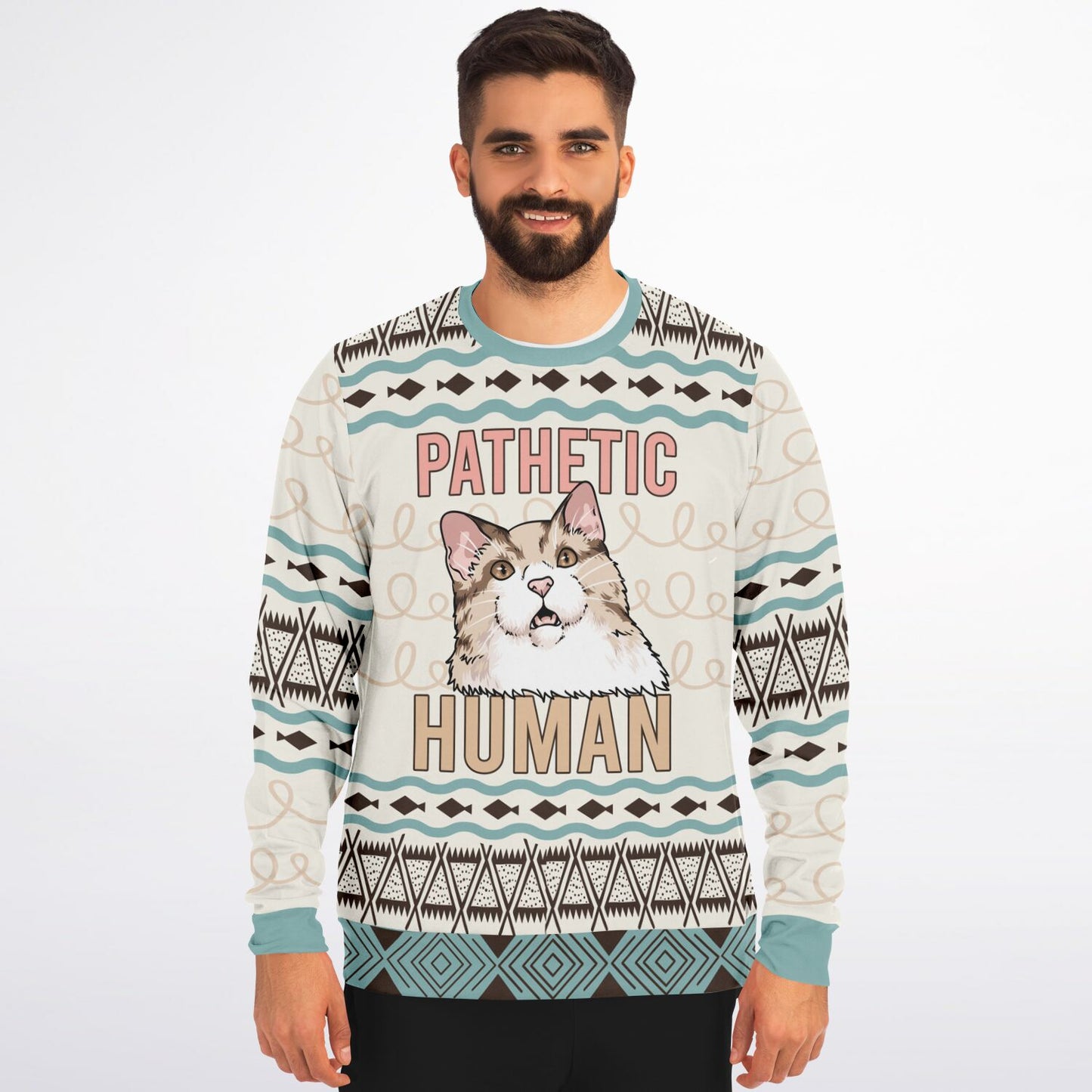 Pathetic Human - Sassy Cat Sweatshirt" – Playful & Sarcastic Cat Lover Apparel 🐱😼