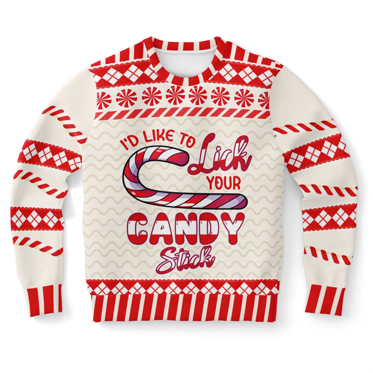 Lick Your Candy Stick Christmas Sweatshirt - Cheeky & Playful Holiday Apparel