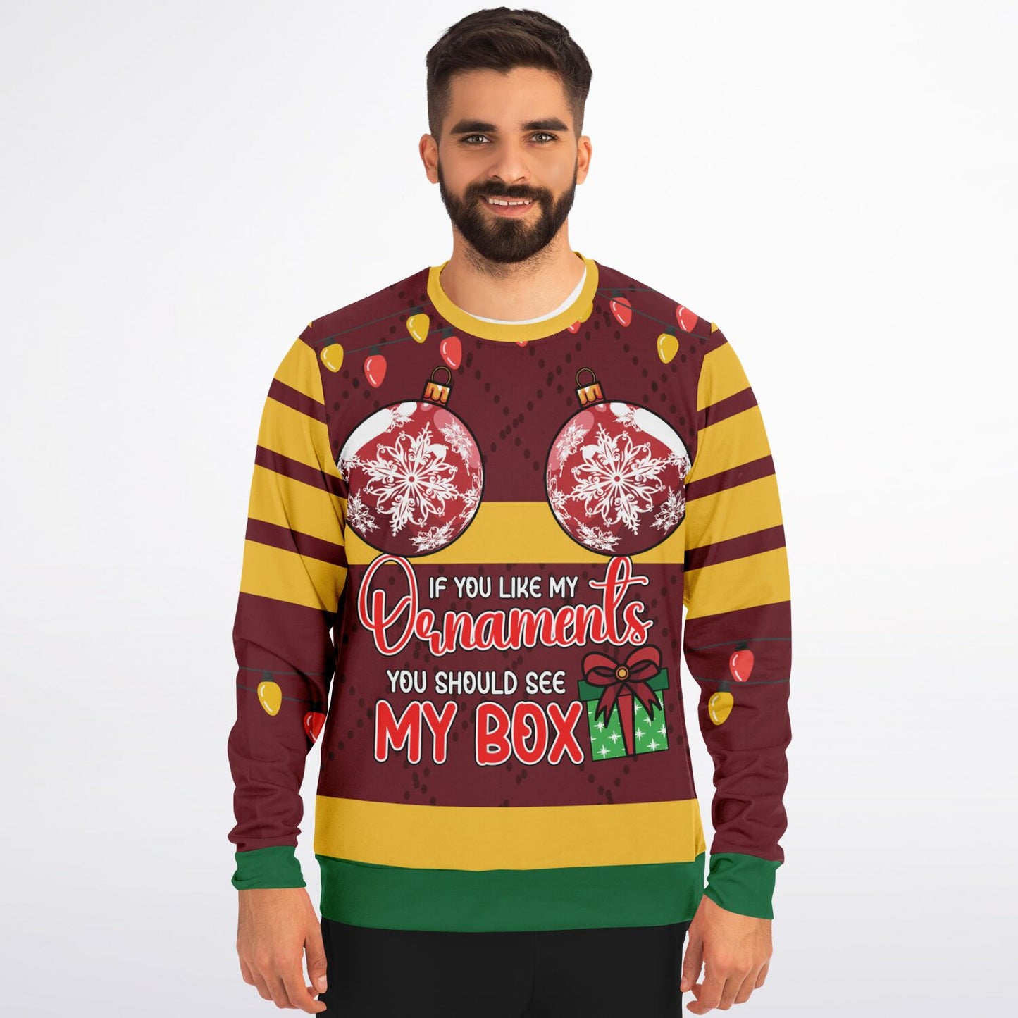 If You Like My Ornaments, You Should See My Box Christmas Sweatshirt - Bold & Cheeky Holiday Humor