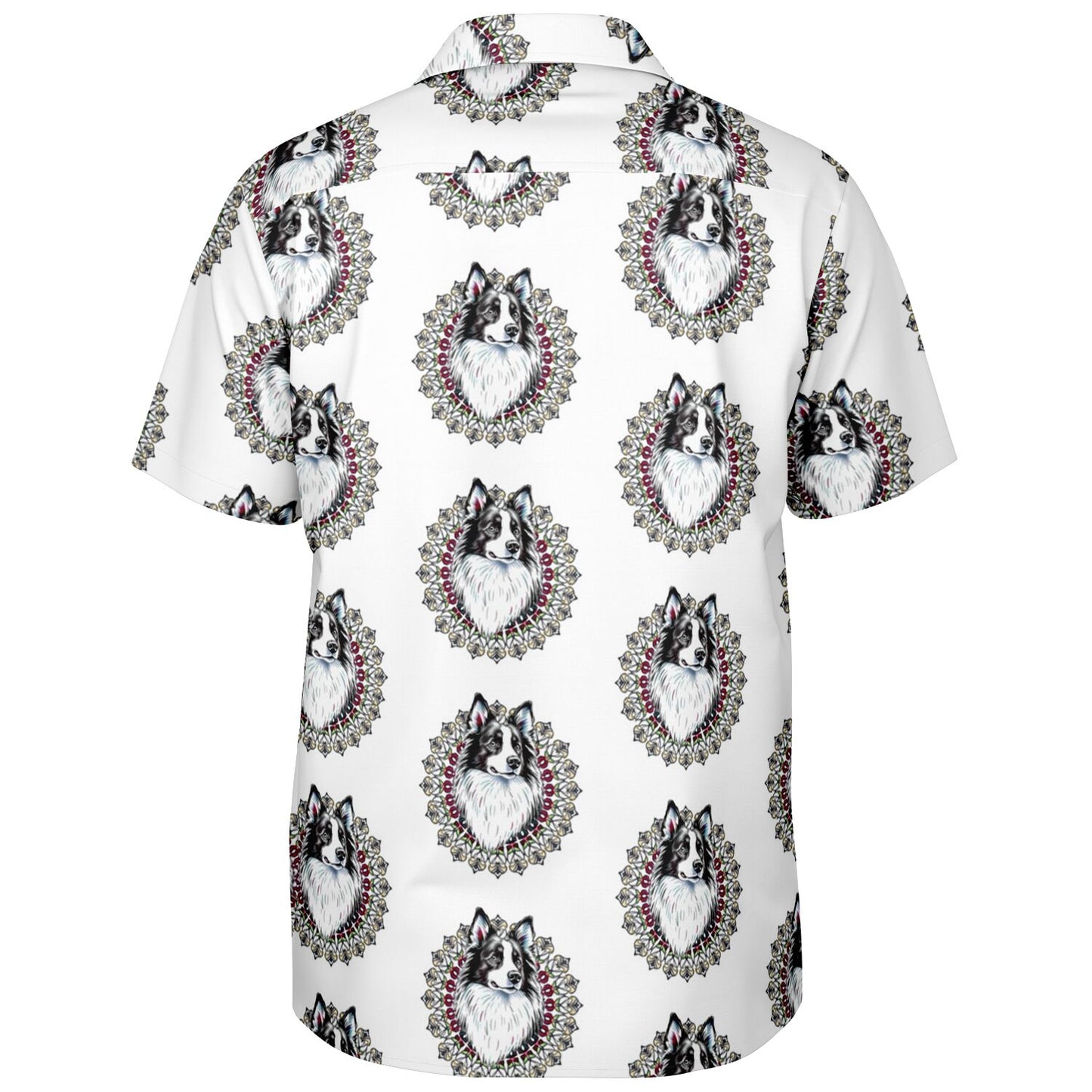 Paw Love -Spread Collar Short Sleeve Button-Down Shirt - AOP