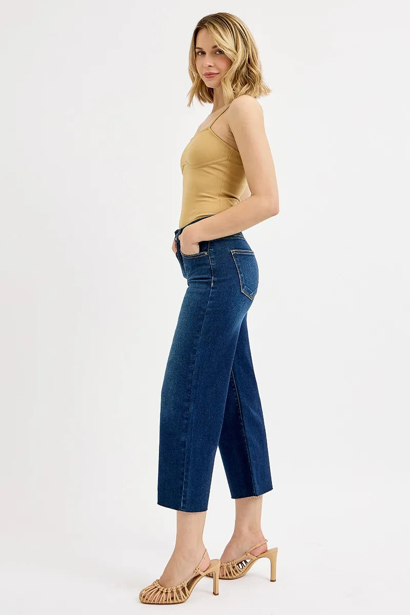 RISEN tummy control high rise cropped wide leg jeans, photo 7 of 7