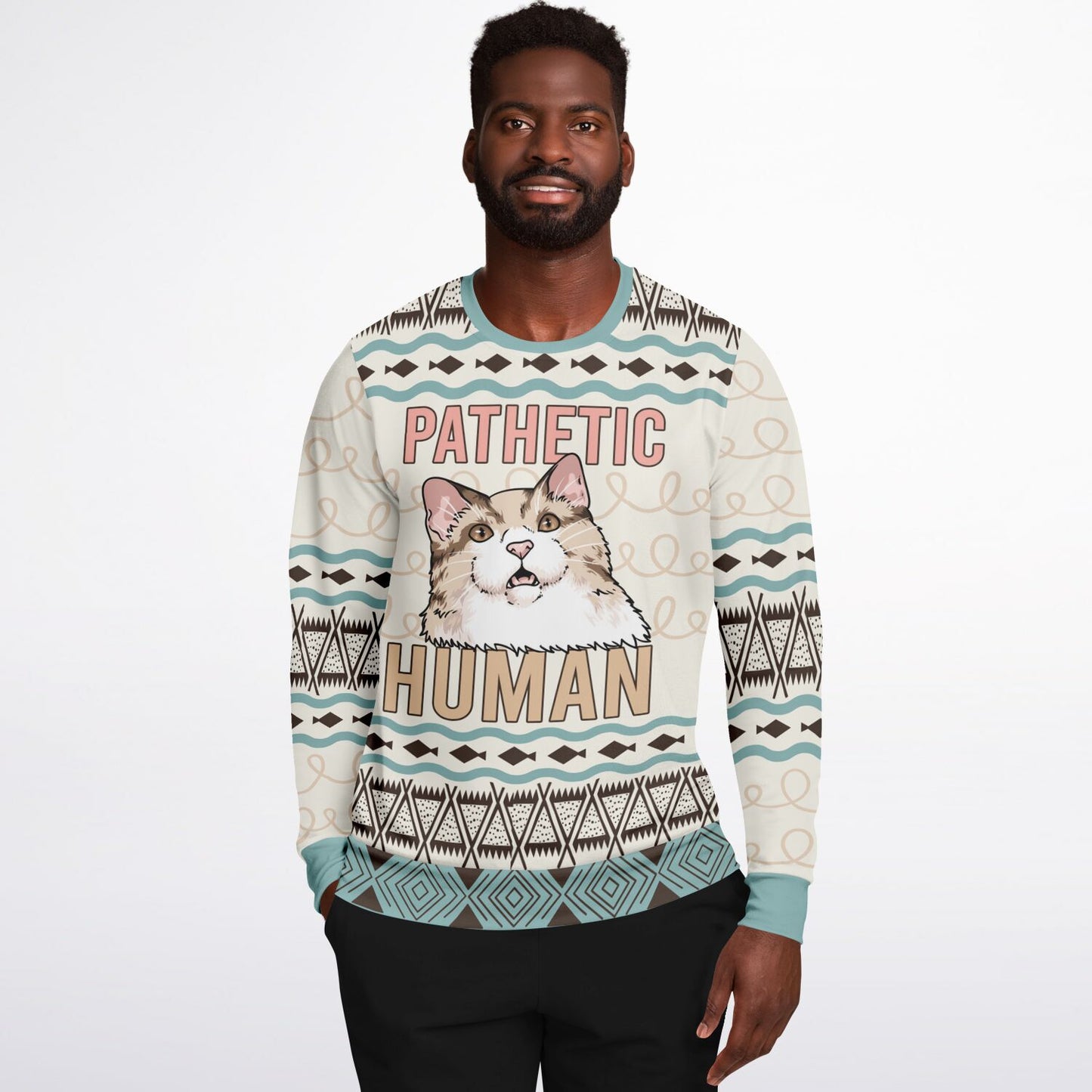 Pathetic Human - Sassy Cat Sweatshirt" – Playful & Sarcastic Cat Lover Apparel 🐱😼