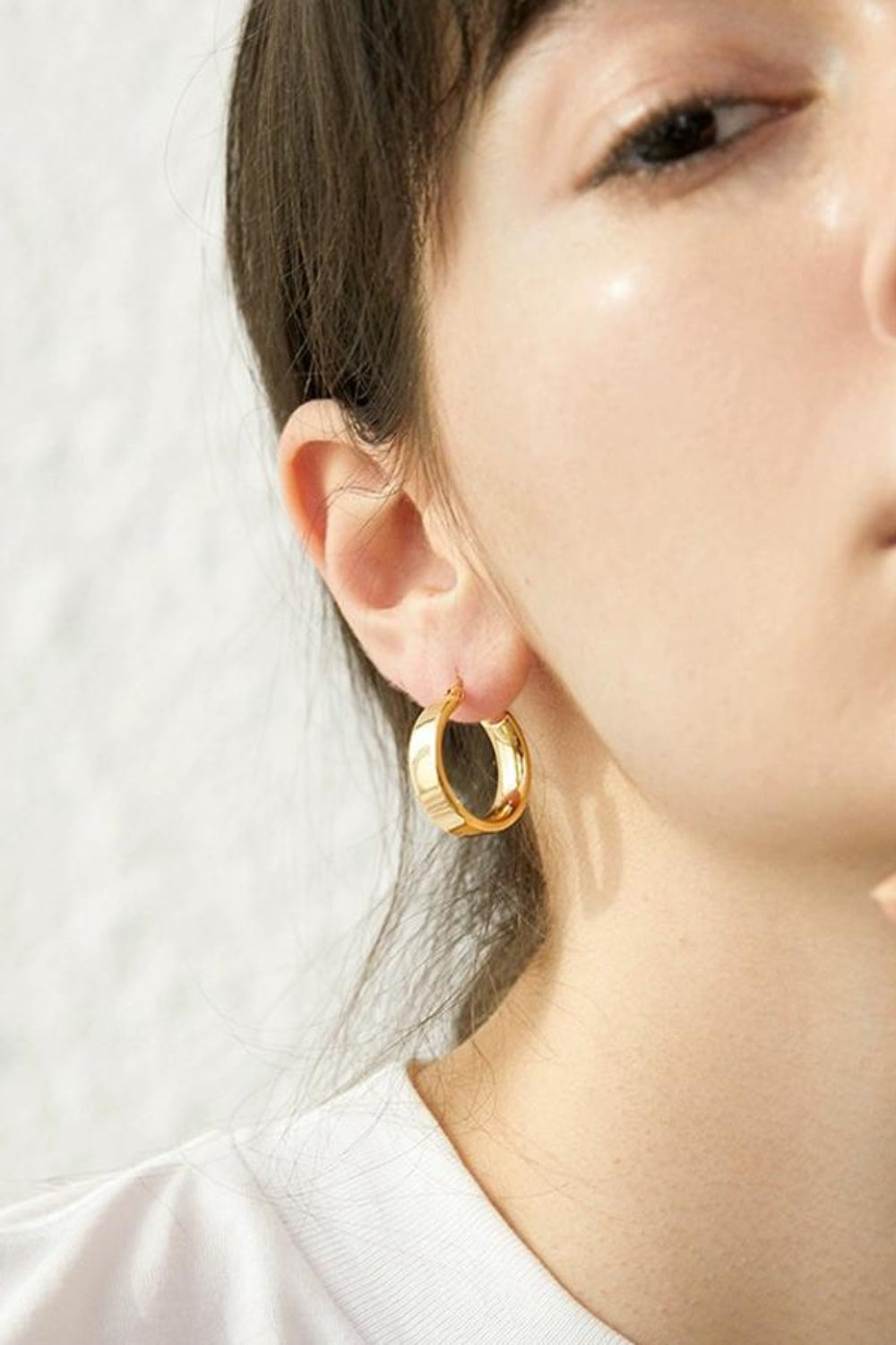 Gold-Plated Brass Huggie Earrings