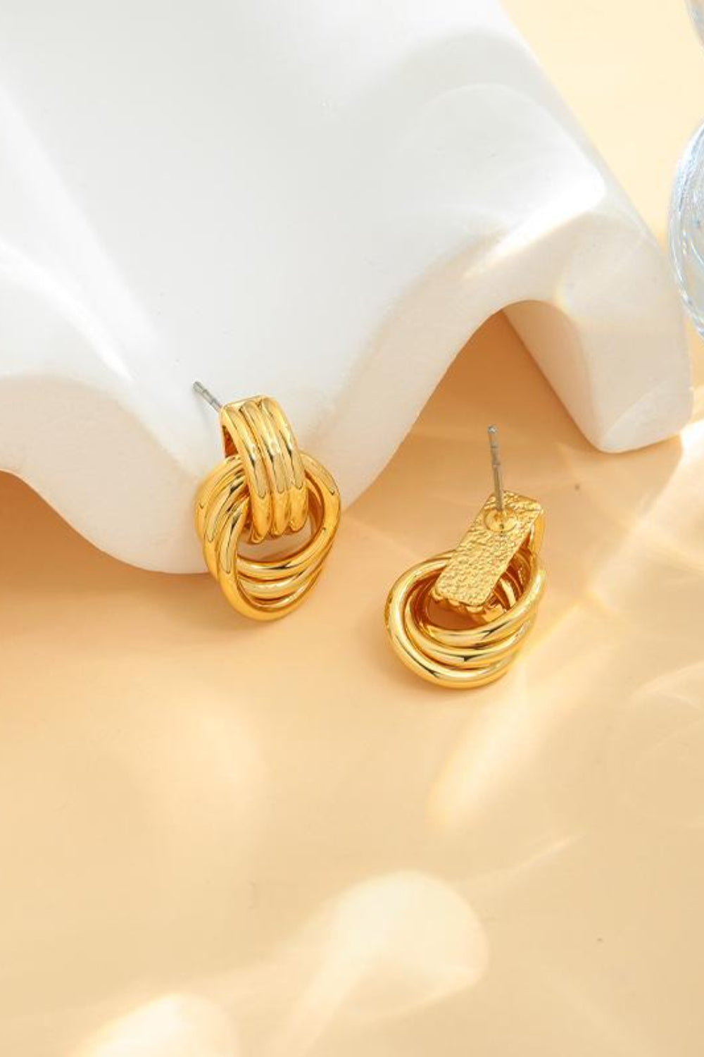 Gold-Plated Knotted Stud Earrings