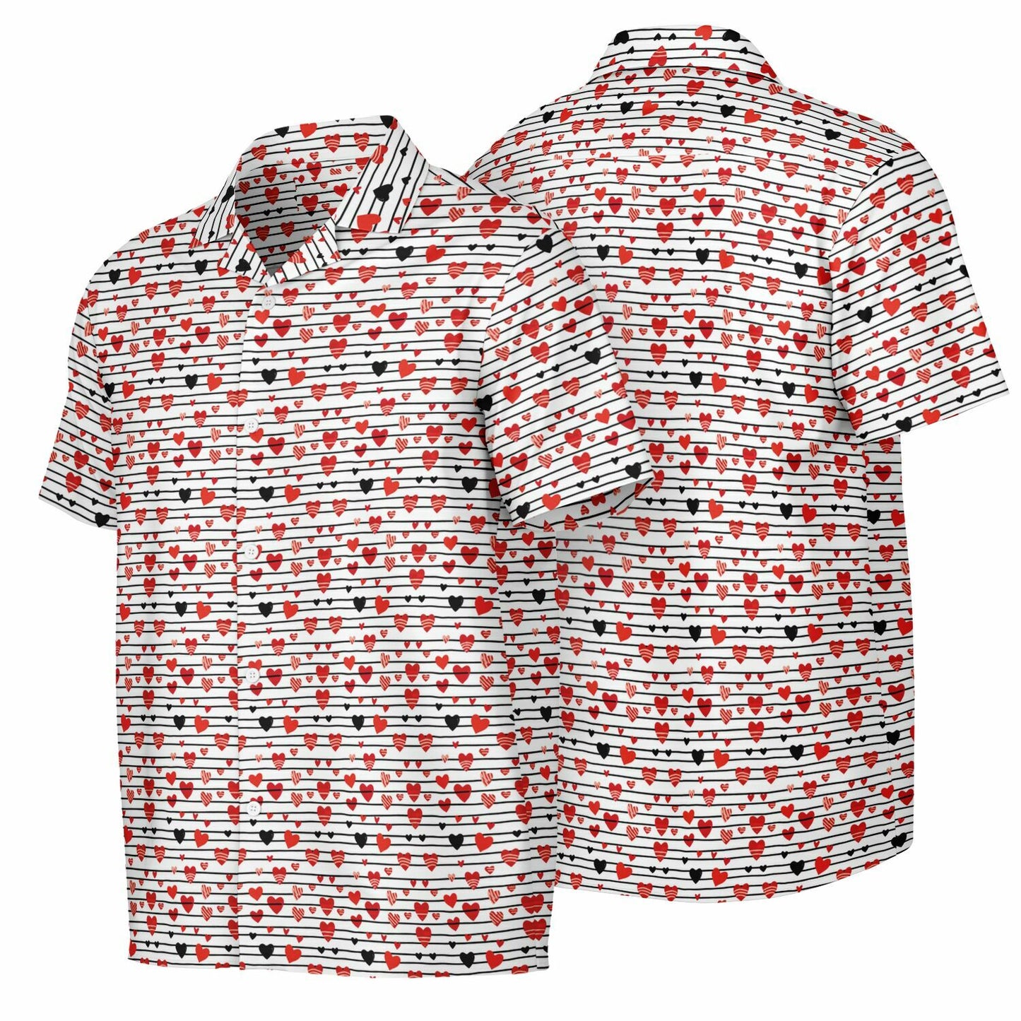 Spread Collar Short Sleeve Button-Down Shirt – Lightweight & Stylish AOP for Men