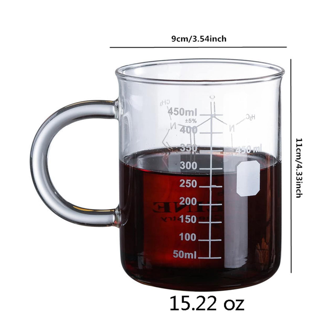 1 PCS Transparent tape with high borosilicate glass cup, coffee cup, coffee sharing cup with scale identification Featured on Tiktok