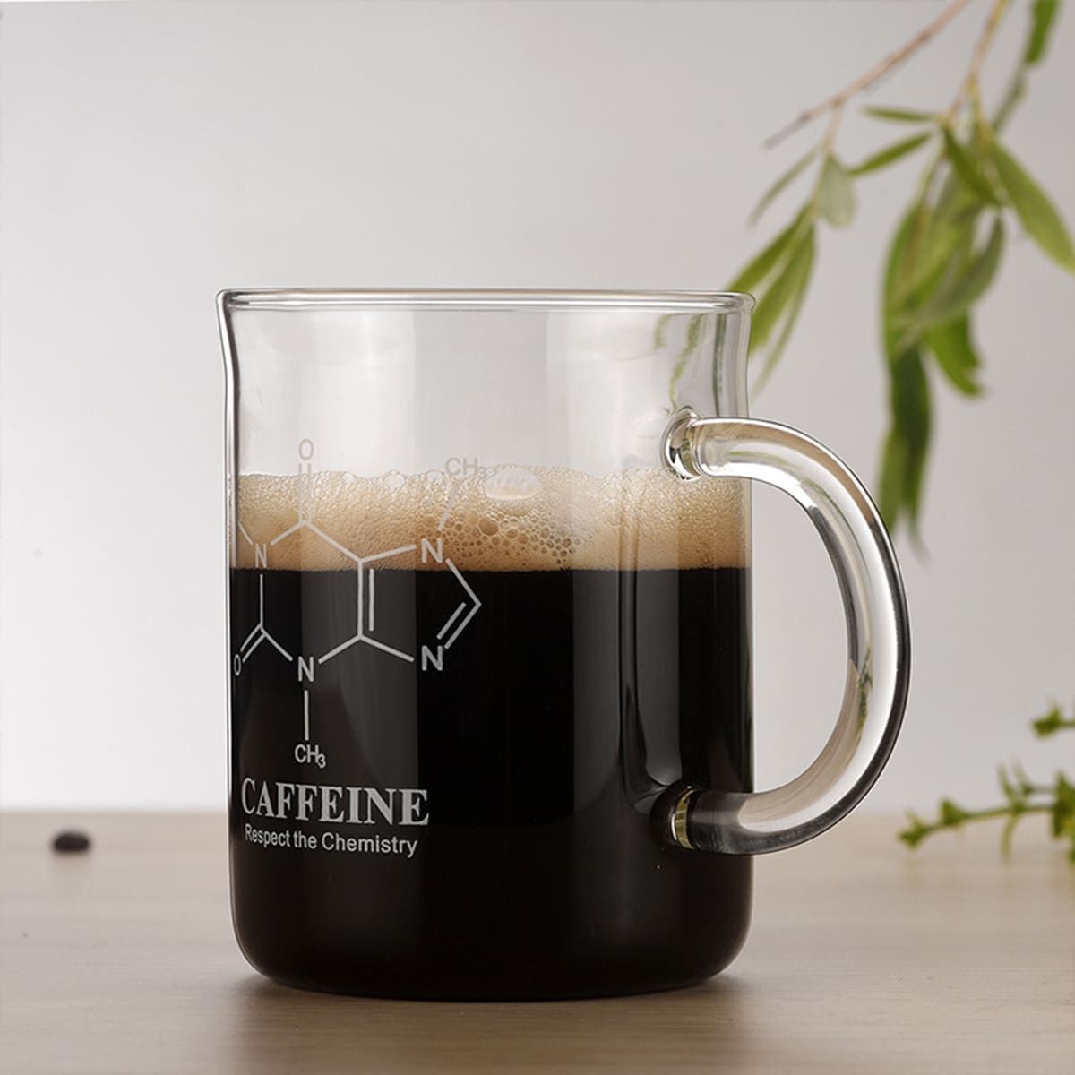 1 PCS Transparent tape with high borosilicate glass cup, coffee cup, coffee sharing cup with scale identification Featured on Tiktok
