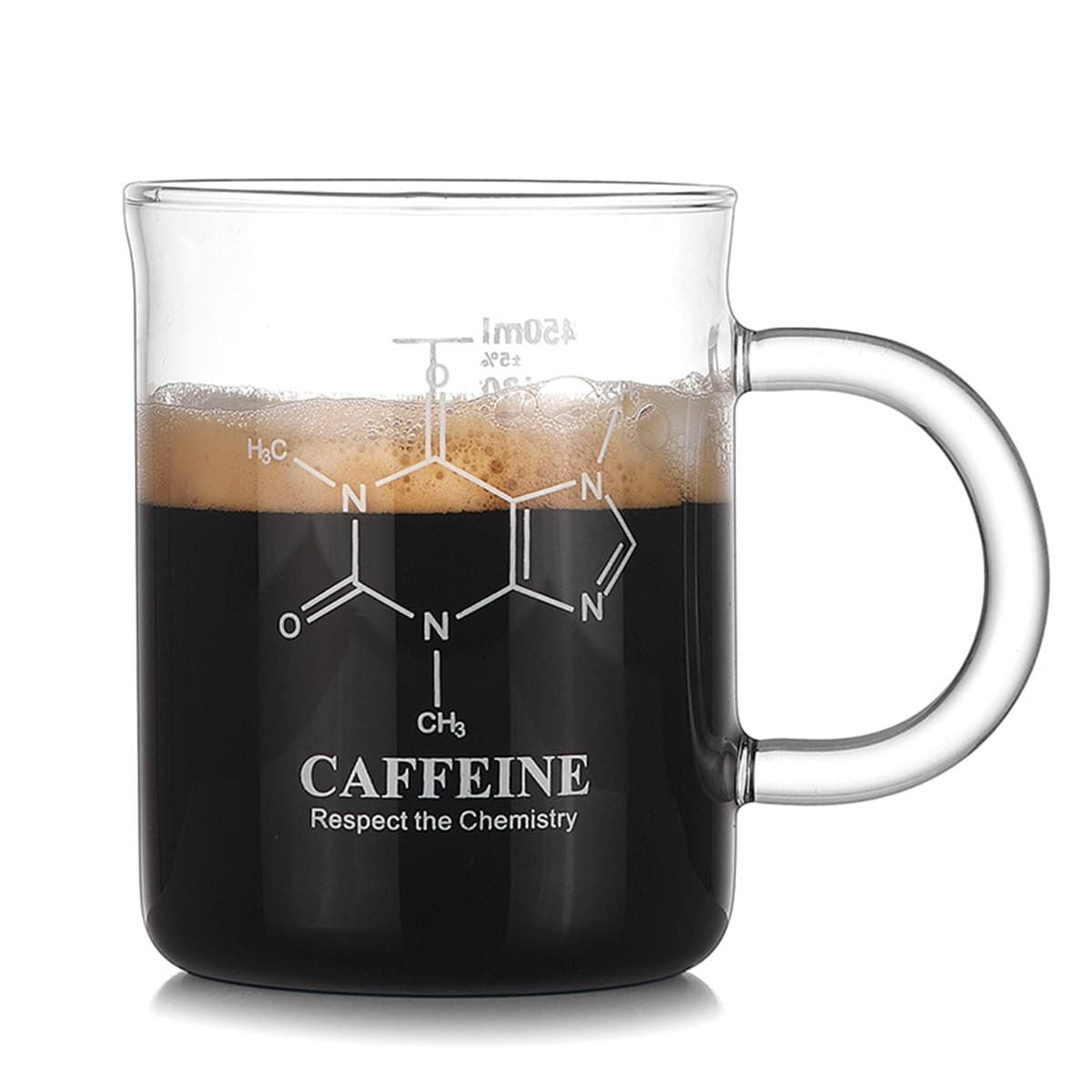 1 PCS Transparent tape with high borosilicate glass cup, coffee cup, coffee sharing cup with scale identification Featured on Tiktok