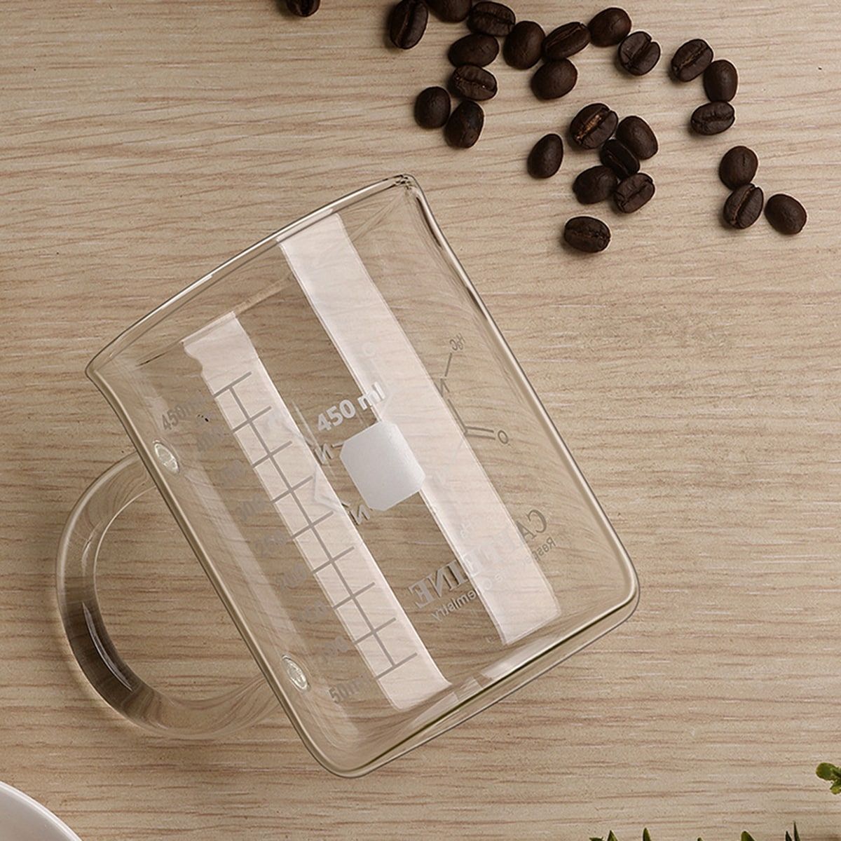 1 PCS Transparent tape with high borosilicate glass cup, coffee cup, coffee sharing cup with scale identification Featured on Tiktok