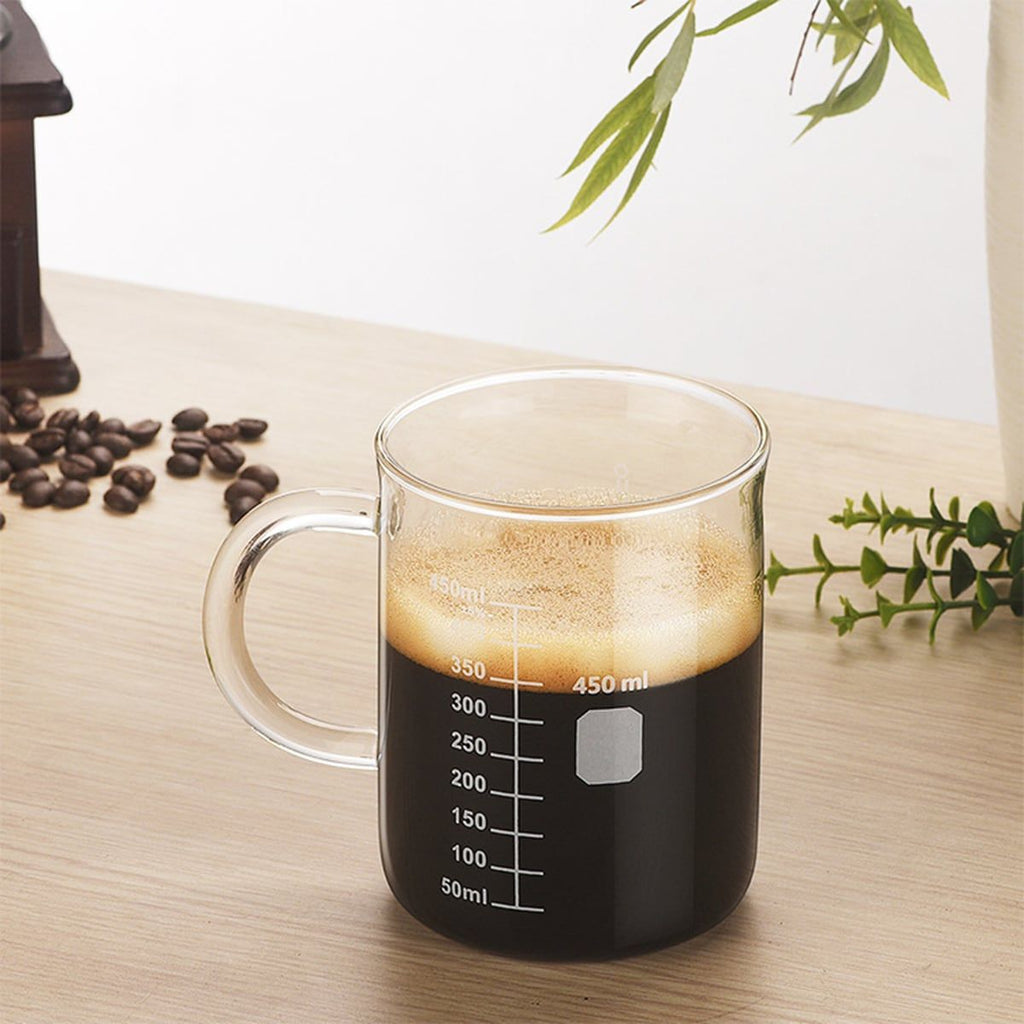 1 PCS Transparent tape with high borosilicate glass cup, coffee cup, coffee sharing cup with scale identification Featured on Tiktok