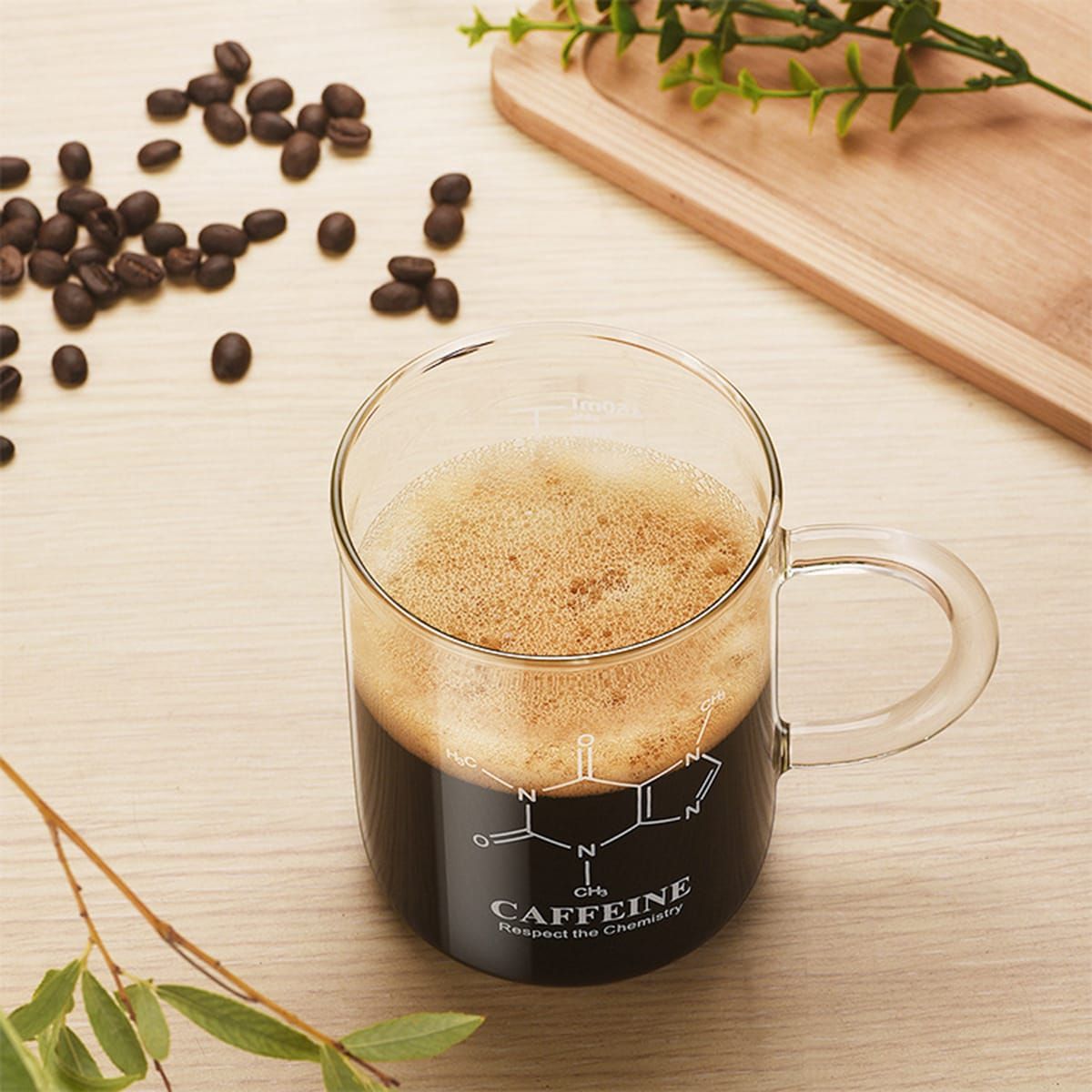 1 PCS Transparent tape with high borosilicate glass cup, coffee cup, coffee sharing cup with scale identification Featured on Tiktok