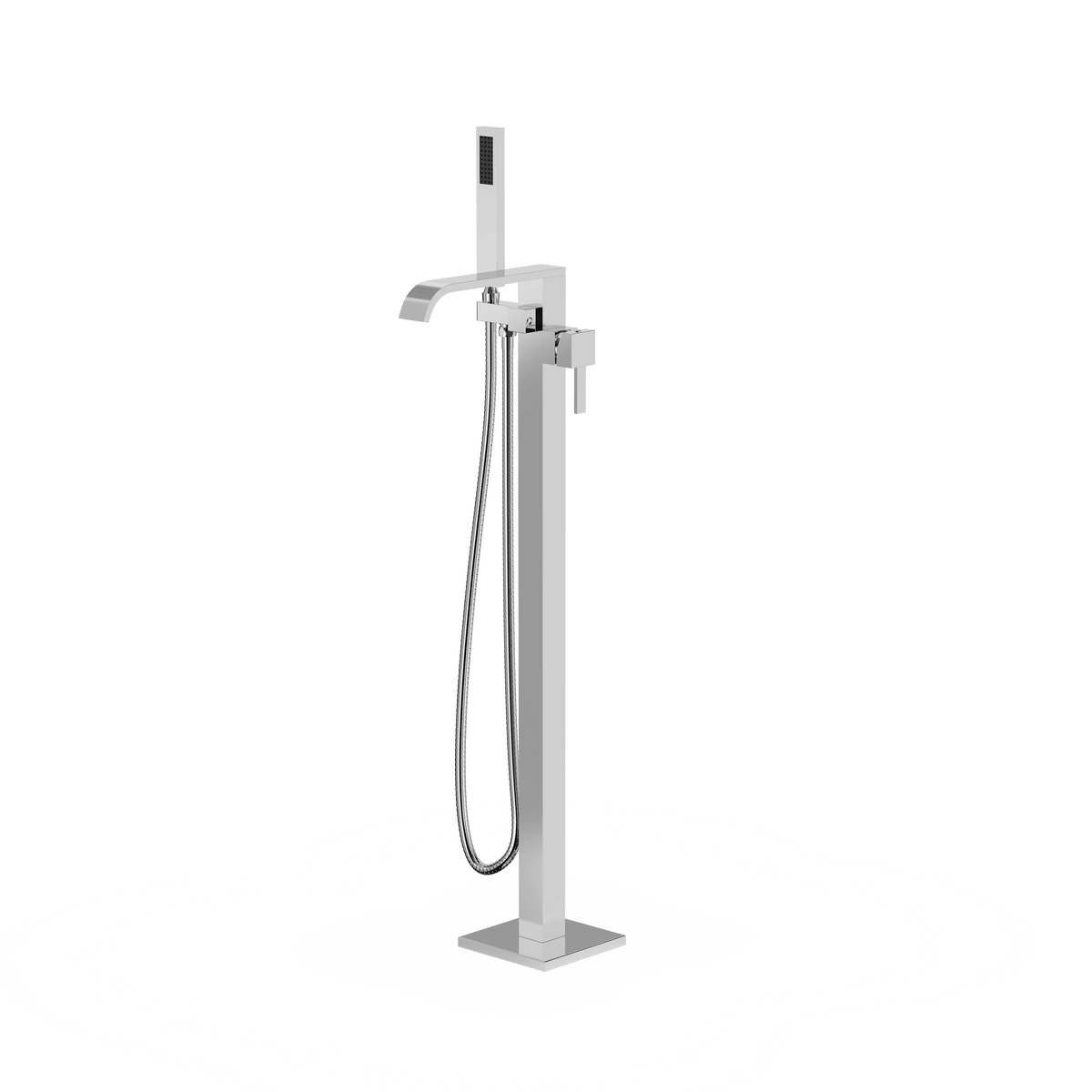 Freestanding Tub Filler Waterfall Bathtub Faucet Chrome High Flow Floor Mount Brass Single Handle Bathroom Faucets with Hand Shower CUPC Certified Export Trade