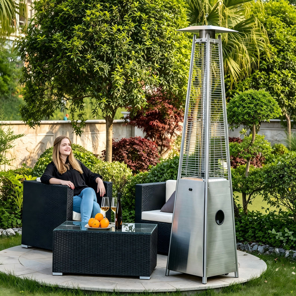 Outdoor Flame Tower Patio Heater - Stainless Steel