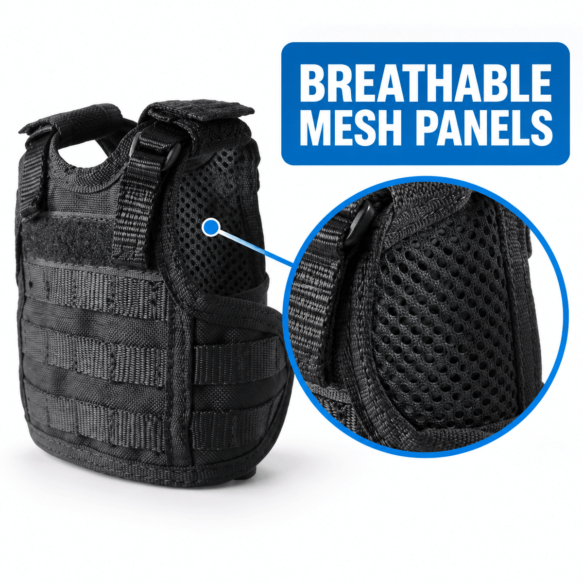 Mini Tactical Vest Can Cooler Sleeve, Adjustable Beverage Holder Cover with Utility Webbing and Mesh Panels, Novelty Drink Accessory for Camping, Parties and Gifts