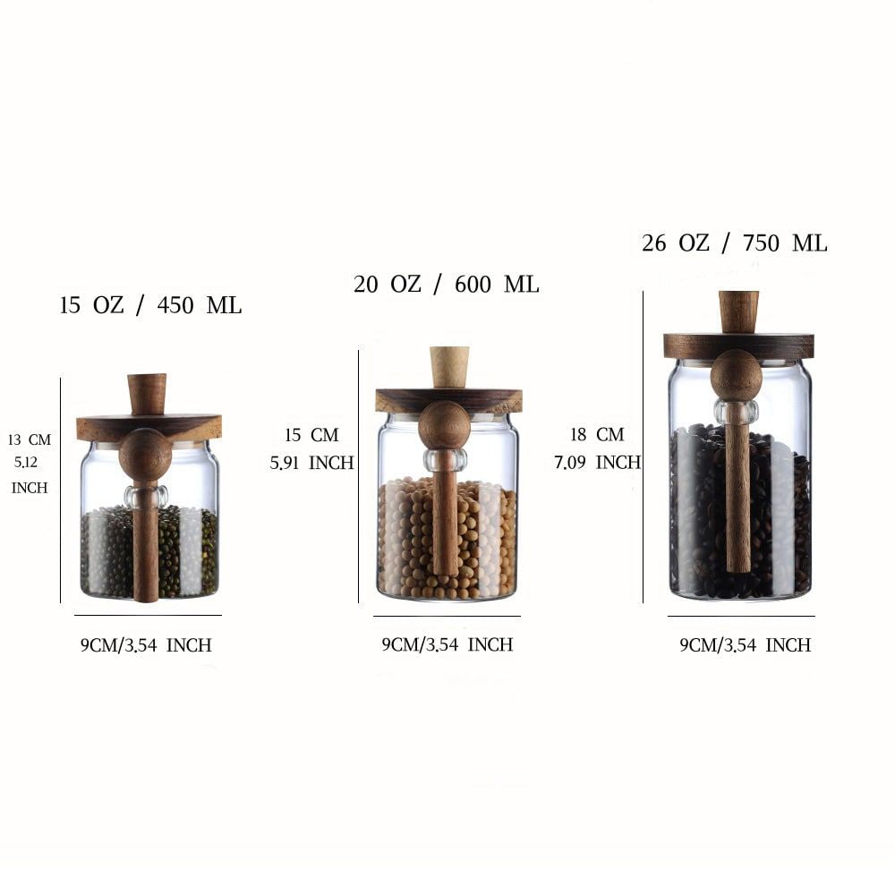 Glass Coffee Jars with Spoons, Candy Jars, Biscuit Jars, Storage Jars, Tea Jars, Snack Jars, Seasoning Jars, Salt Jars, Pepper Jars