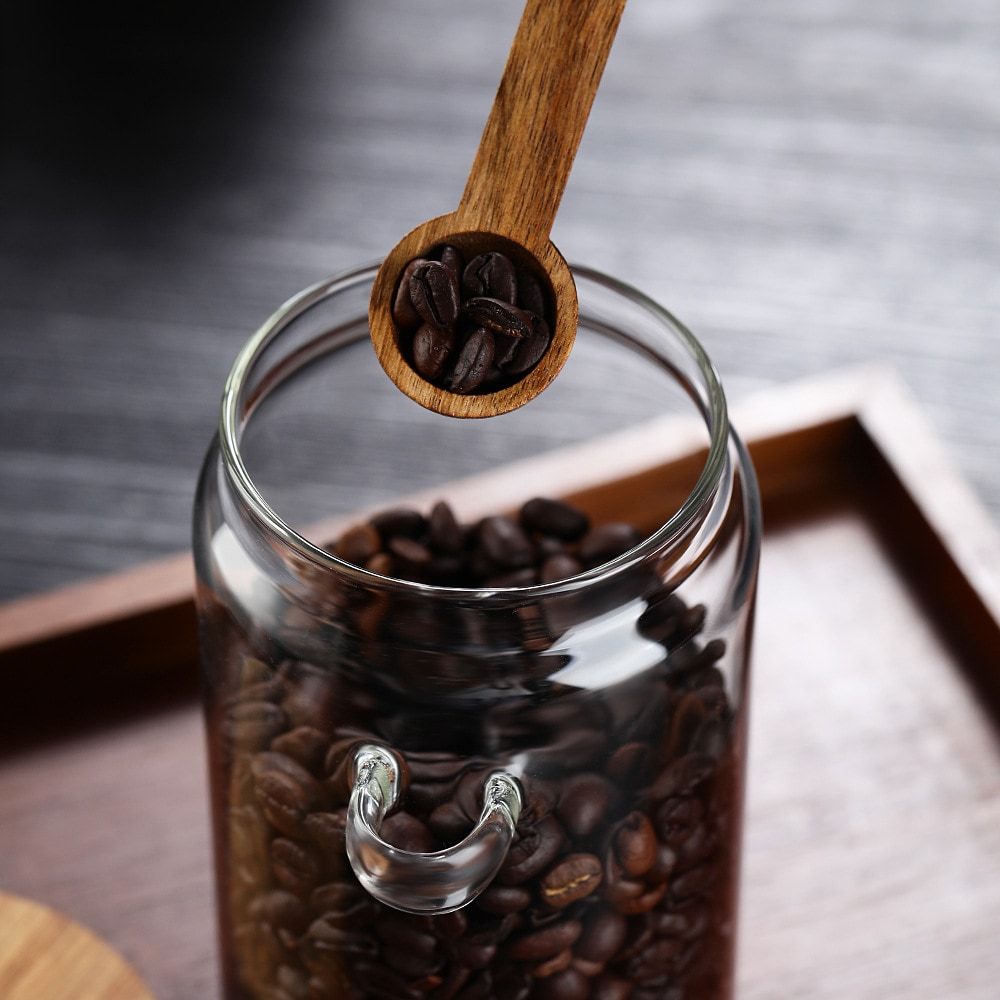 Glass Coffee Jars with Spoons, Candy Jars, Biscuit Jars, Storage Jars, Tea Jars, Snack Jars, Seasoning Jars, Salt Jars, Pepper Jars
