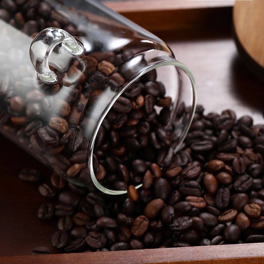 Glass Coffee Jars with Spoons, Candy Jars, Biscuit Jars, Storage Jars, Tea Jars, Snack Jars, Seasoning Jars, Salt Jars, Pepper Jars
