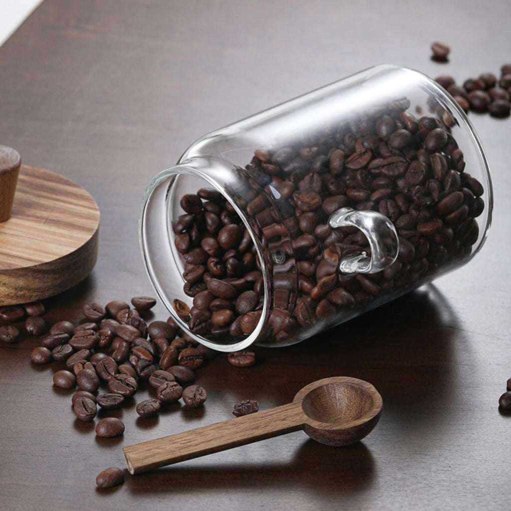 1 Pcs 25 OZ Glass Coffee Jars with Spoons, Candy Jars, Biscuit Jars, Storage Jars, Tea Jars, Snack Jars, Seasoning Jars, Salt Jars, Pepper Jars