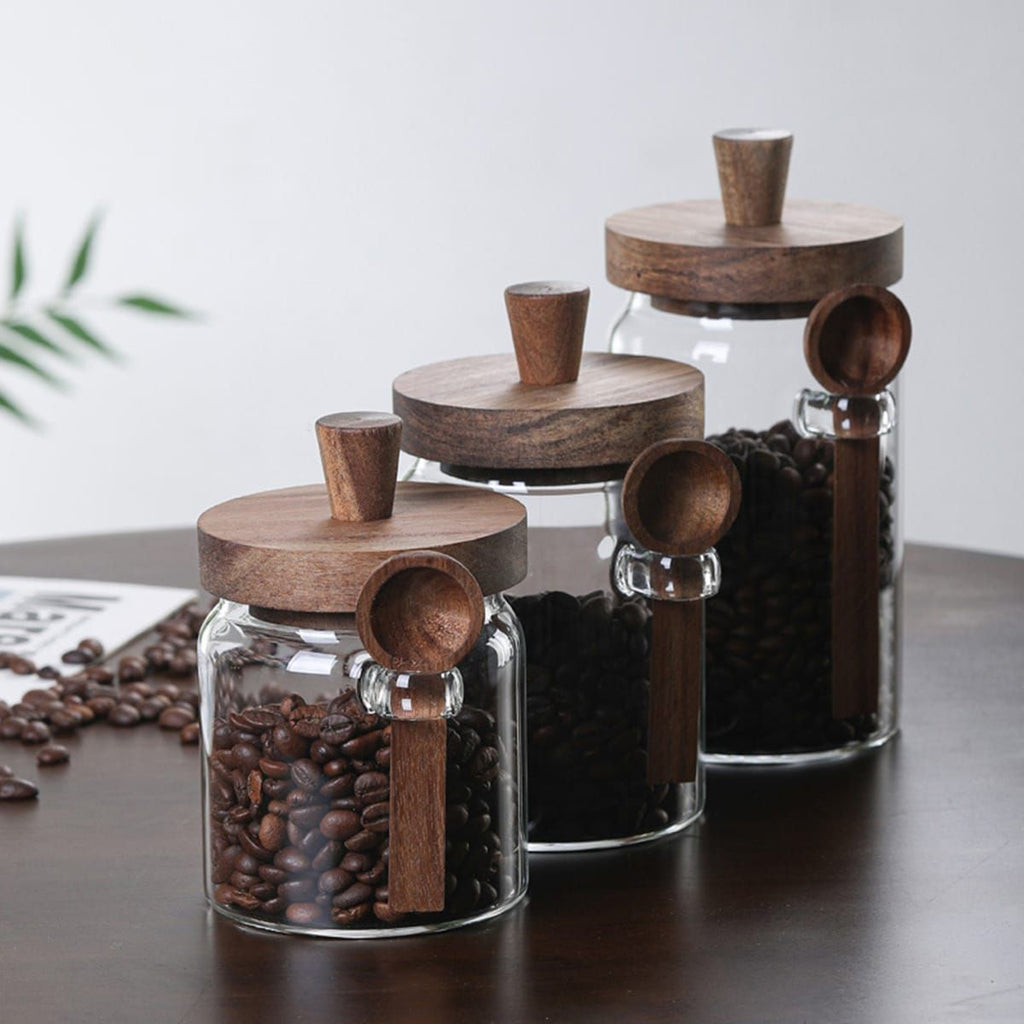 1 Pcs 25 OZ Glass Coffee Jars with Spoons, Candy Jars, Biscuit Jars, Storage Jars, Tea Jars, Snack Jars, Seasoning Jars, Salt Jars, Pepper Jars