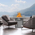 28 Inch Gas Fire Pit - Hammered Silver