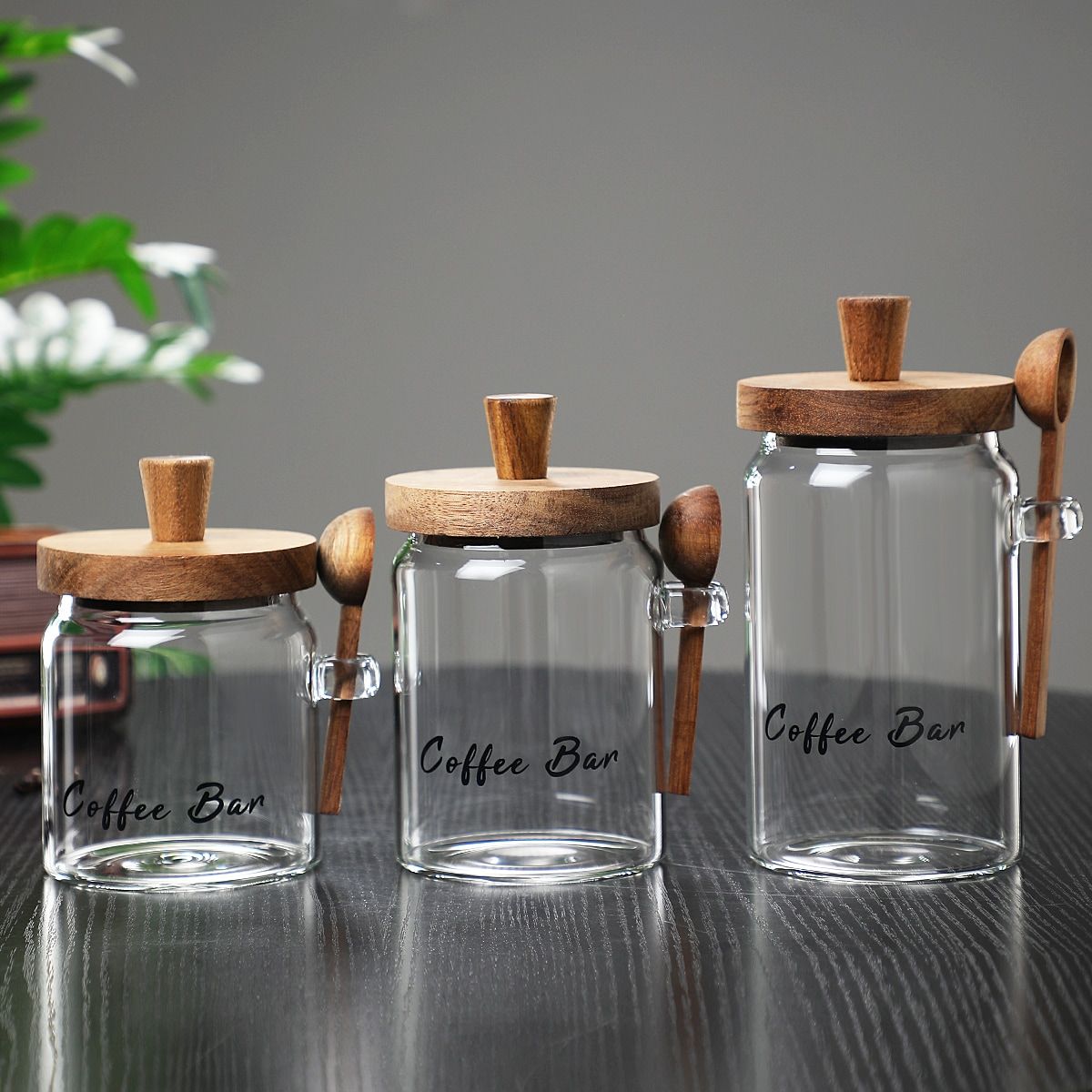 1 Pcs 25 OZ Glass Coffee Jars With Spoons, Candy Jars, Biscuit Jars, Storage Jars, Tea Jars, Snack Jars, Seasoning Jars, Salt Jars, Pepper Jars
