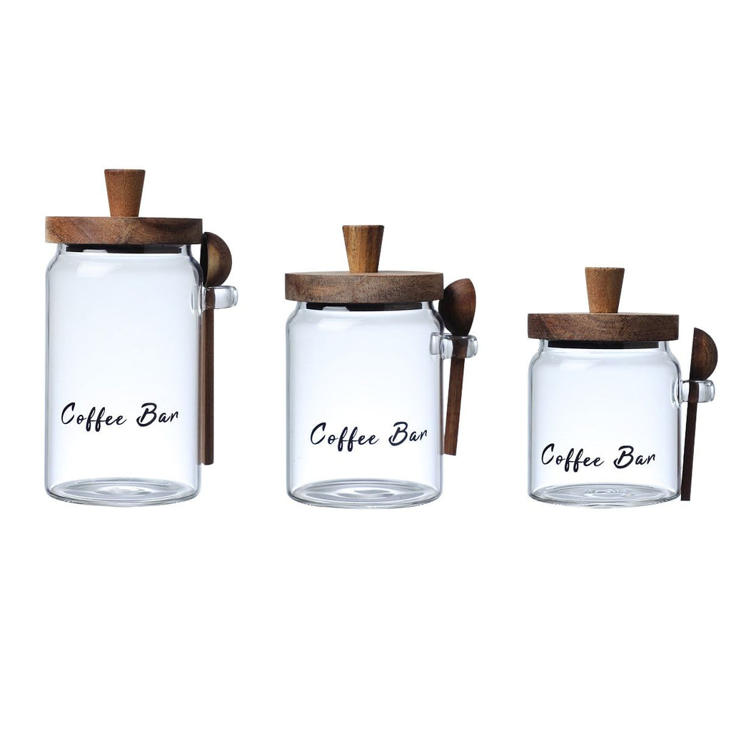1 Pcs 25 OZ Glass Coffee Jars With Spoons, Candy Jars, Biscuit Jars, Storage Jars, Tea Jars, Snack Jars, Seasoning Jars, Salt Jars, Pepper Jars