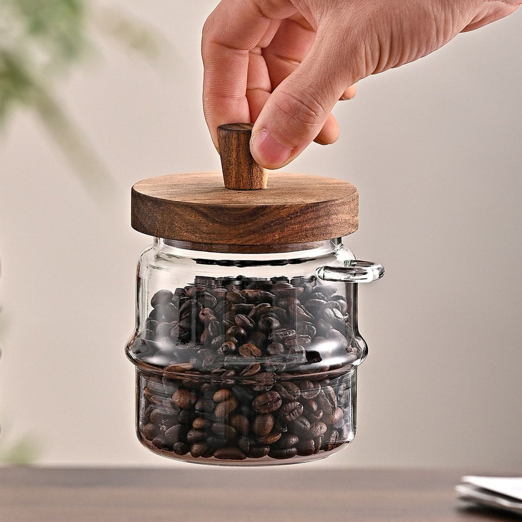 1 Pcs 18.5 OZ Glass Coffee Jars With Spoons, Candy Jars, Biscuit Jars, Storage Jars, Tea Jars, Snack Jars, Seasoning Jars, Salt Jars, Pepper Jars