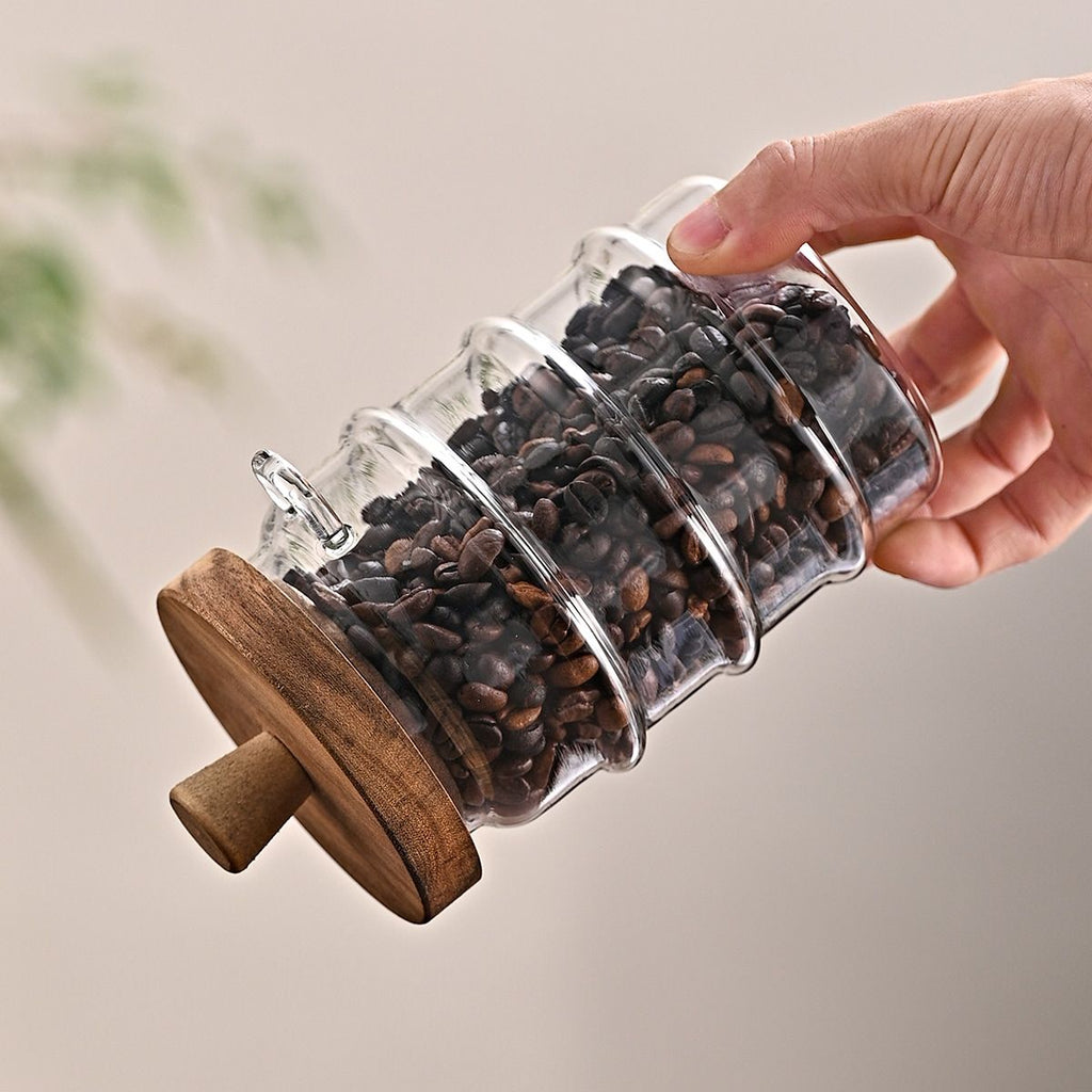 1 Pcs 18.5 OZ Glass Coffee Jars With Spoons, Candy Jars, Biscuit Jars, Storage Jars, Tea Jars, Snack Jars, Seasoning Jars, Salt Jars, Pepper Jars