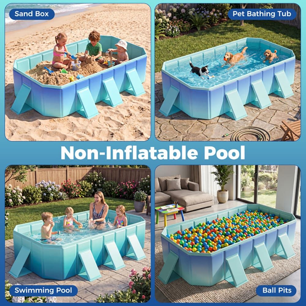 Non-Inflatable Swimming Pool Portable Around Ground Pool with 24 Wall Panels