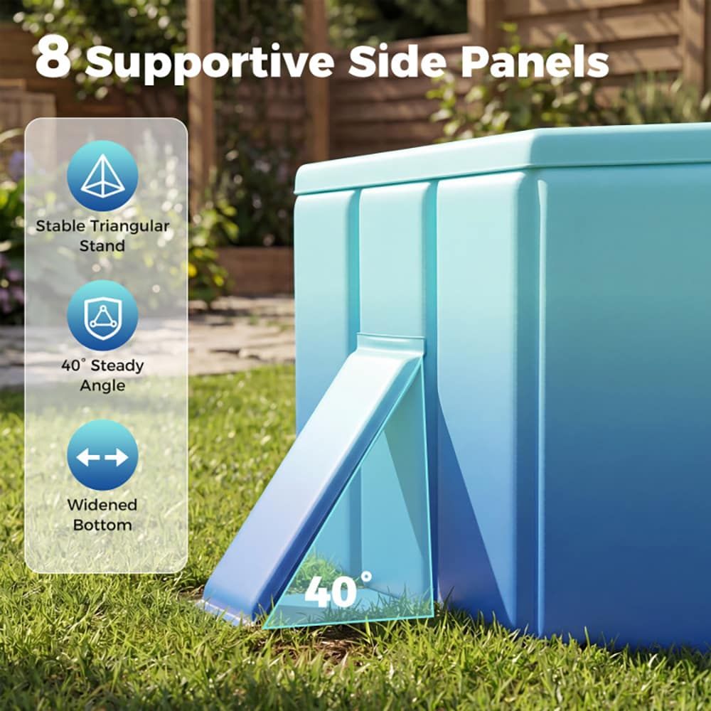 Non-Inflatable Swimming Pool Portable Around Ground Pool with 24 Wall Panels