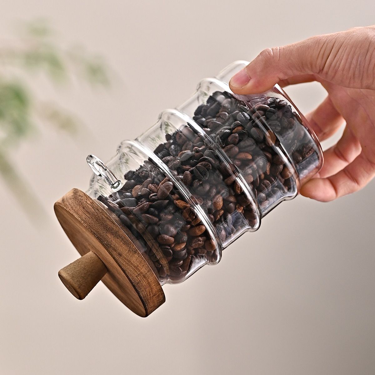 1 Pcs 15 OZ Glass Coffee Jars With Spoons, Candy Jars, Biscuit Jars, Storage Jars, Tea Jars, Snack Jars, Seasoning Jars, Salt Jars, Pepper Jars