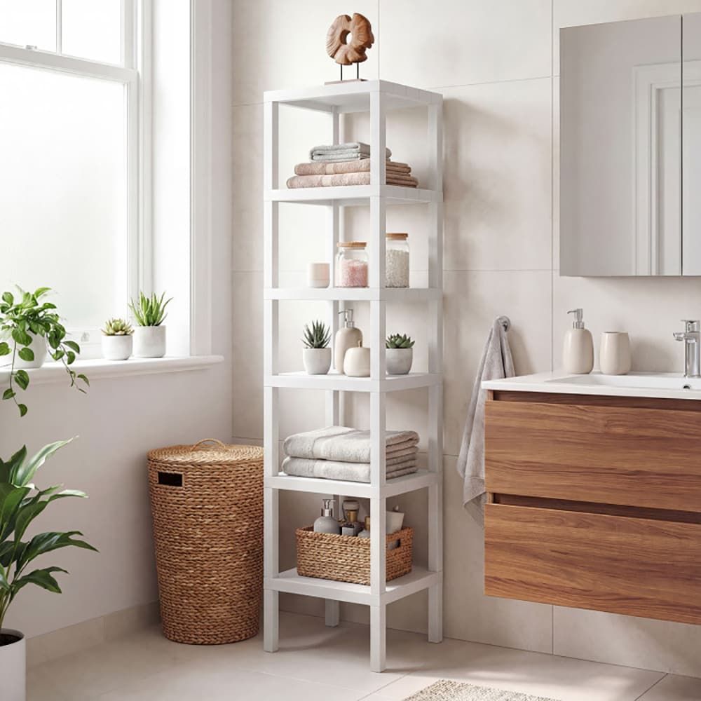6-Tier Plastic Modular Storage Shelves for Living Room and Kitchen Quality for The Living Room, Bathroom and Kitchen