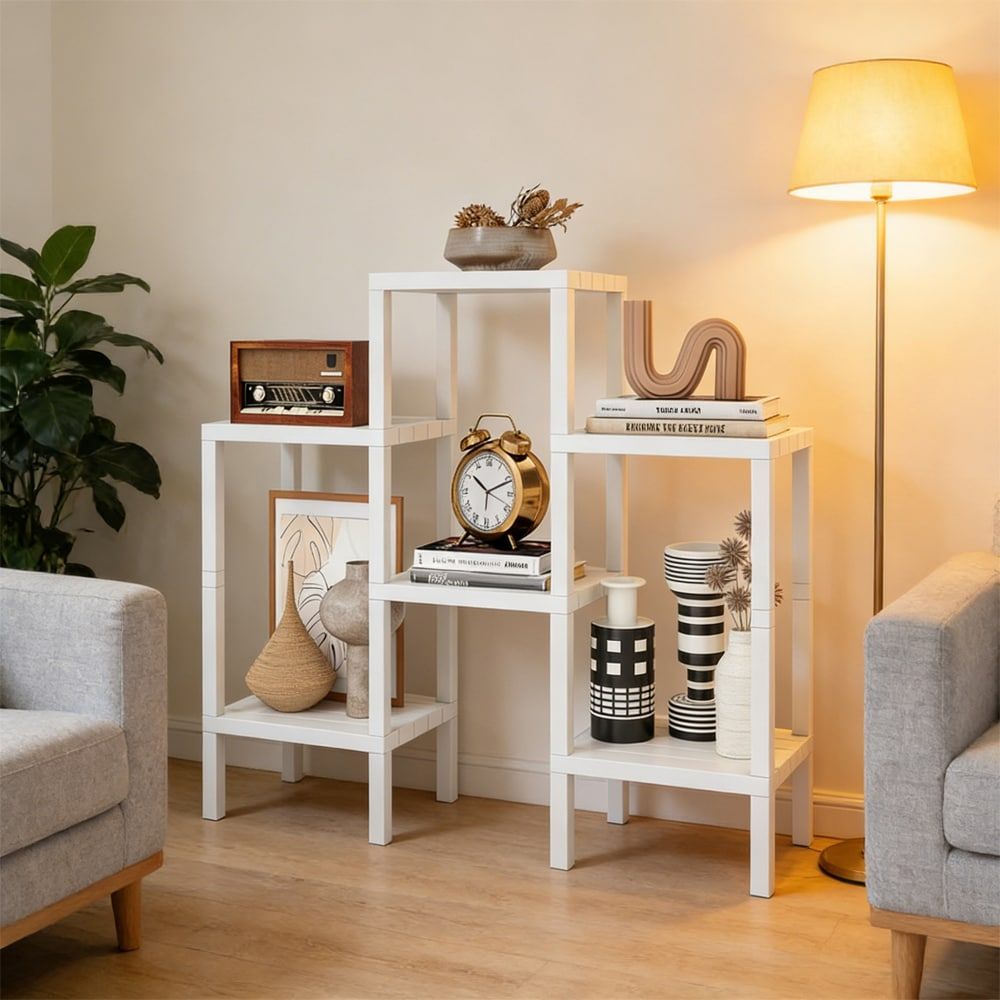 6-Tier Plastic Modular Storage Shelves for Living Room and Kitchen Quality for The Living Room, Bathroom and Kitchen