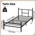 Twin Bed Frame with RGB LED Lights and Charging Station, Metal Platform Bed with Headboard and Footboard, Built-in 2 Outlets and 2 USB Ports, No Box Spring Needed, 500lbs Heavy Duty, Black